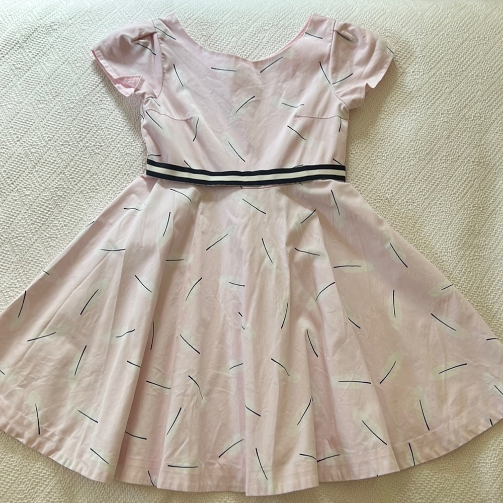 Jacadi Paris feather print pink dress